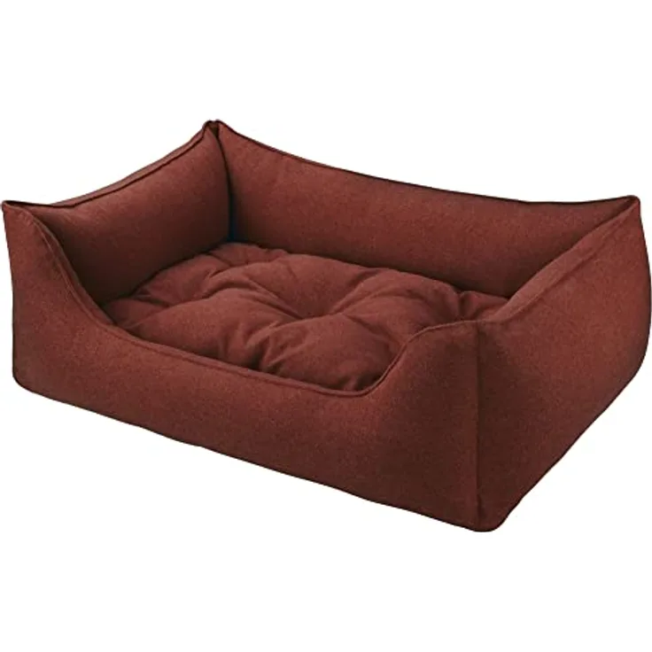 Dandy Dog Hundebett Filz Dunkelrot - abziehbar Bezug und Füllung waschbar Kuschelig robuste Filzoptik Made in Germany - Größe XL