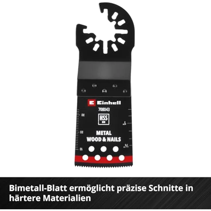 Einhell Multitool Set, 3-tlg. mit HCS und BIM Tauchsägeblättern, PTFE-Coating, für vielseitige Sägearbeiten – Bild 4