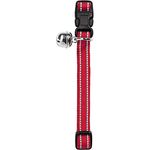 HUNTER FLASHLIGHT Katzenhalsband, Nylon, elastisch, reflektierend, Glöckchen, rot