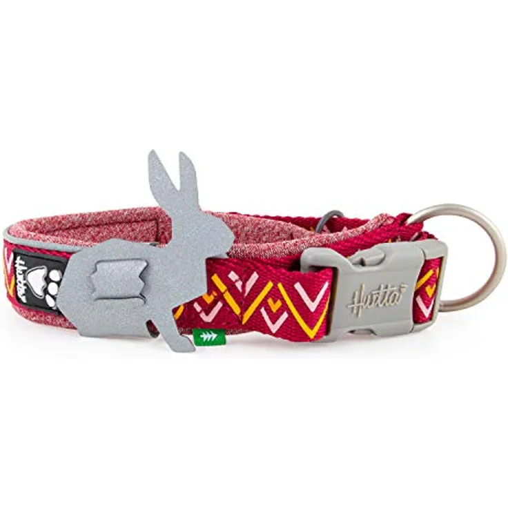 Hurtta Razzle-Dazzle Halsband für kleine Hunde, Gepolstert, 100% recyceltes Polyester, Rot 55-65 cm - Preisvergleich