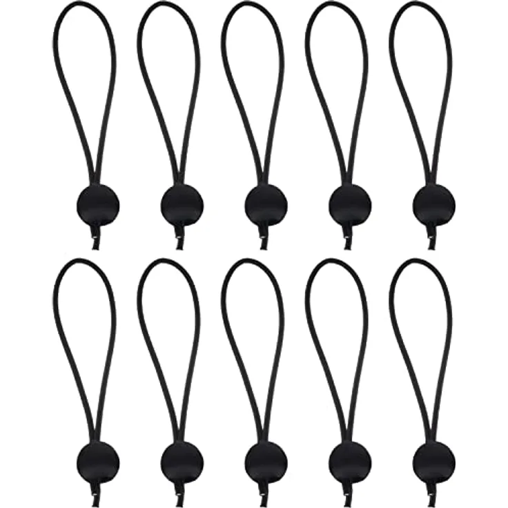 MT MALATEC Spanngummi Planenspanner mit Kugel, Set aus 10 Stück, schwarz, universell einsetzbar für Zelte und Planen
