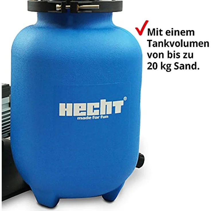 Hecht Sandfilteranlage 302113, 7 m³/h Umwälzleistung, 450W, 20kg Kapazität, 7-Wege Ventil, integrierter Vorfilter – Bild 2