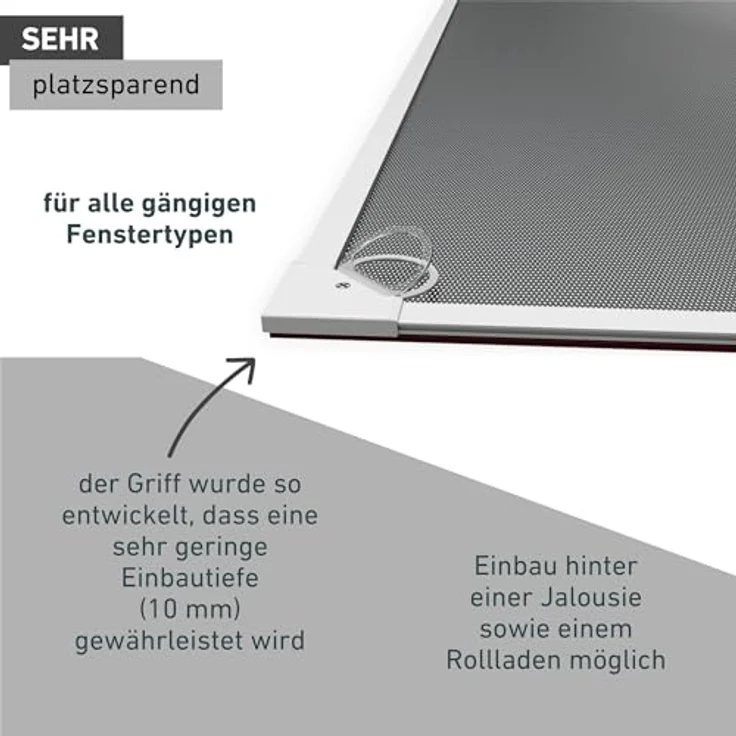 Windhager Insektenschutz-Fensterrahmen, BxH: 100x120 cm, umweltschonend und pestizidfrei, weiß – Bild 5