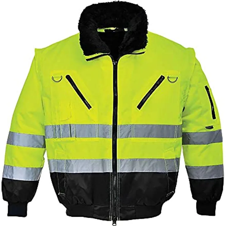 Portwest Hi-Vis Warnschutz 3-in-1 Pilotjacke Gelb/Schwarz, EN ISO 20471 Class 3, XXL