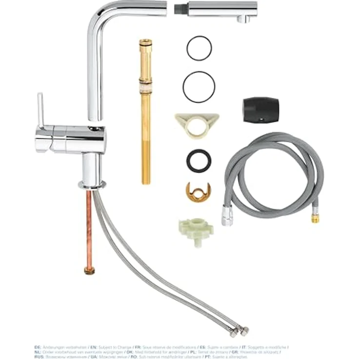 Grohe Minta Einhand-Spültischbatterie mit ausziehbarem Auslauf L-Auslauf, Chrom – Bild 5