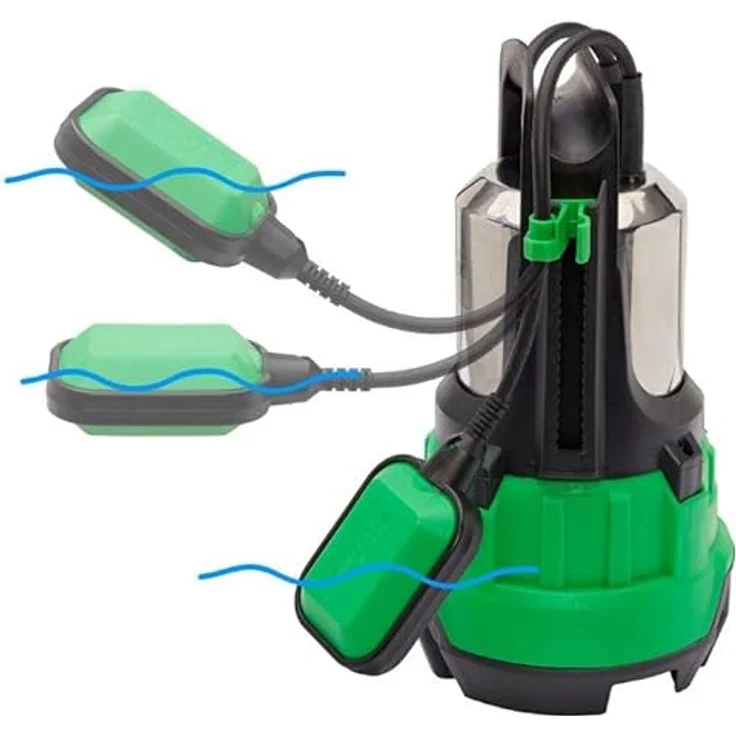 CHM GmbH Tauchpumpe Schmutzwasserpumpe 15000 l/h 1100 Watt für Partikel bis 25mm mit 360° Winkeladapter, Schwarz – Bild 3