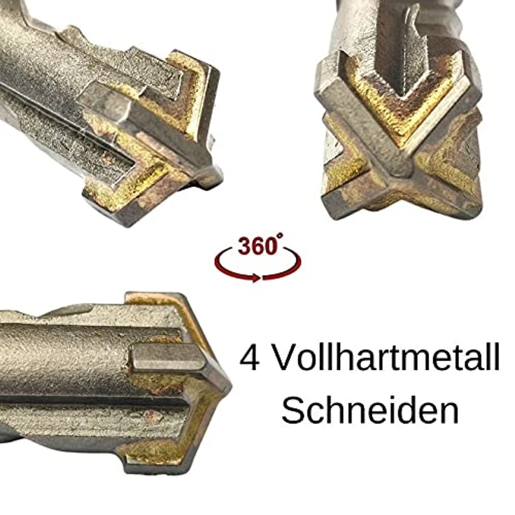 KLASEBO® Hammerbohrer SDS Plus 14mm, 4-Schneider Betonbohrer für präzise Bohrungen in Stein und Mauerwerk – Bild 4