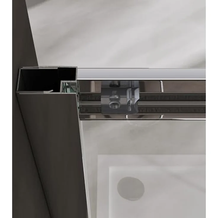 doporro Duschkabine Ravenna16L K, Schiebetür Duschabtrennung 80x120cm, Klarglas, ESG Glas, Höhe 190cm, Eloxierte Aluminiumprofile, NANO-Beschichtung – Bild 3