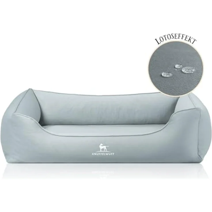 Knuffelwuff orthopädisches Hundebett Oliver, XXL - Petrol | Memory Foam, wasserabweisend, waschbar, Easy Clean Wildlederoptik, gelenkschonend – Bild 2