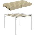 Outsunny Pavillon-Ersatzdach für 3 x 3 m Pergola mit Regenabflusslöchern, 180 g/m², 250 x 255 cm, Beige