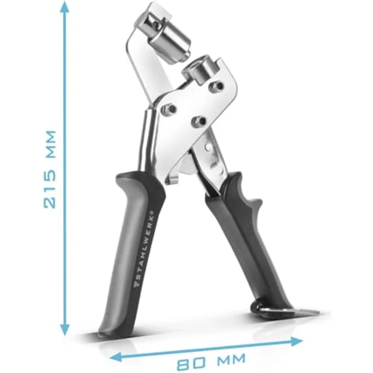 STAHLWERK Ösenzange Set 10 mm mit integrierten Magneten, gehärteter Stahl, inkl. 125 Metallösen – Bild 5