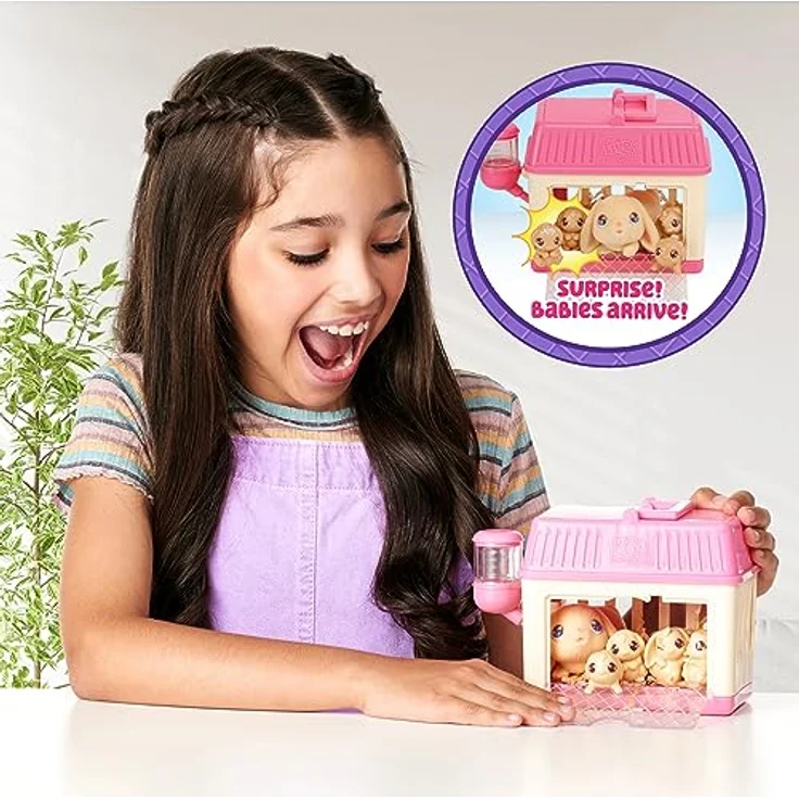 Moose Toys Little Live Pets Mama Surprise Mini-Spielset Hase - Interaktives Tier-Beschäftigungsspielzeug, inklusive Mama, Zubehör und Überraschungsnachwuchs – Bild 4