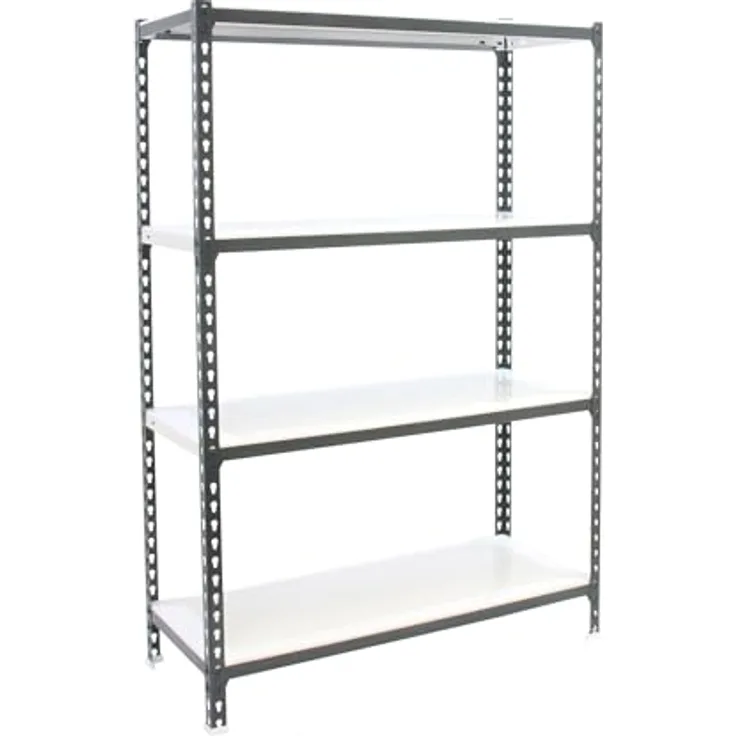 Simonrack Simonclick Plus Metallregal, 150 x 100 x 30 cm, 4 Böden, Traglast 180 kg, anthrazit/weiß, steckbar
