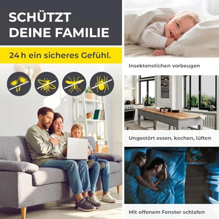 EASYmaxx Moskitonetz mit Pollenschutz mit Magnetbefestigung fürs Fenster - 150 x 130 cm - grau – Bild 10