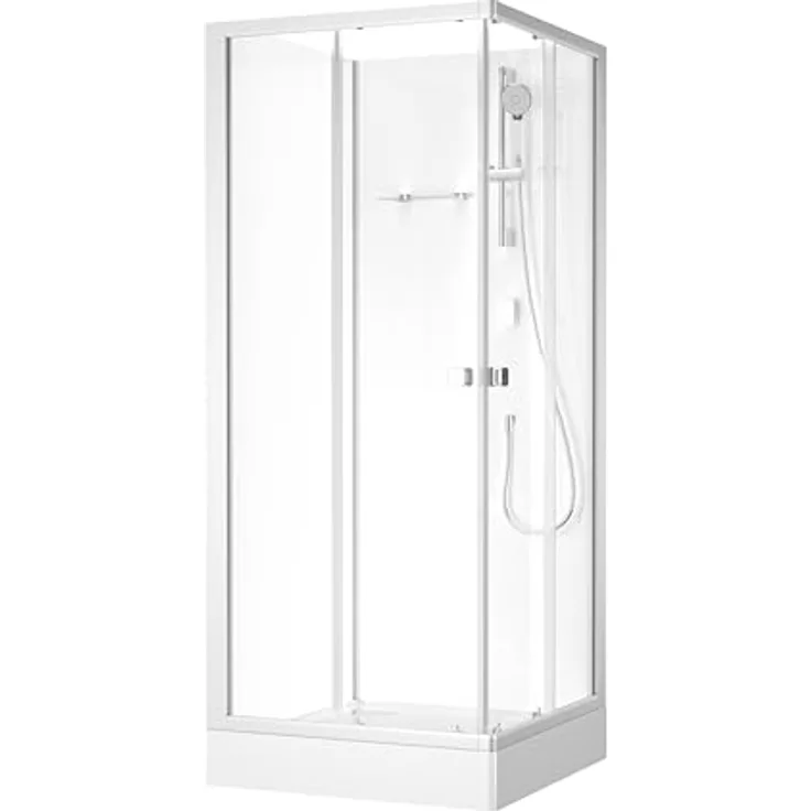 Marwell Komplettdusche Fresh Shower Square, BxT: 85x85 cm, mit Eckeinstieg und Gleittüren, silber-matt - Preisvergleich
