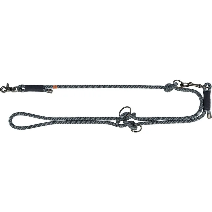 TRIXIE Hundeleine Soft Rope Verlängerungsleine schwarz/grau, 3fach verstellbar, Trigger Snap Hooks