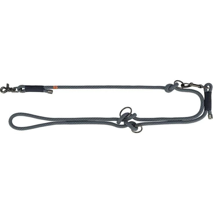 TRIXIE Hundeleine Soft Rope Verlängerungsleine schwarz/grau, 3fach verstellbar, Trigger Snap Hooks – Bild 1