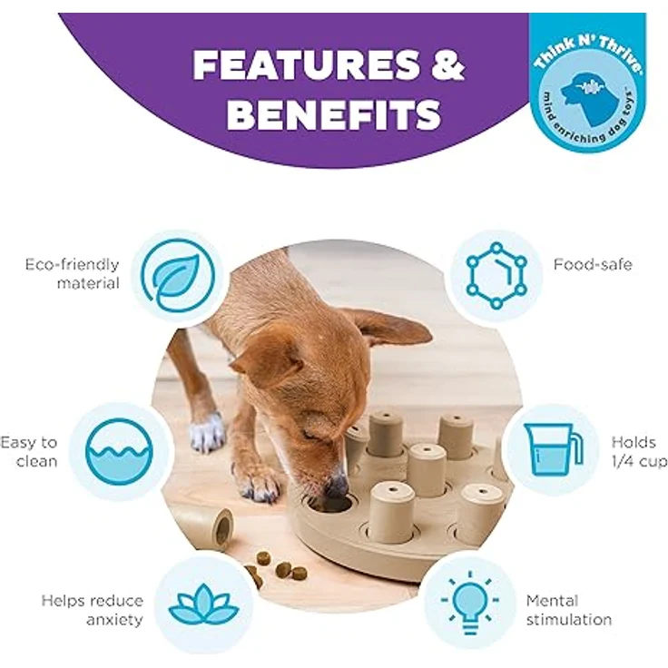 Outward Hound Nina Ottosson by Dog Smart Tan Composite Interactive Treat Puzzle Dog Toy – Bild 3