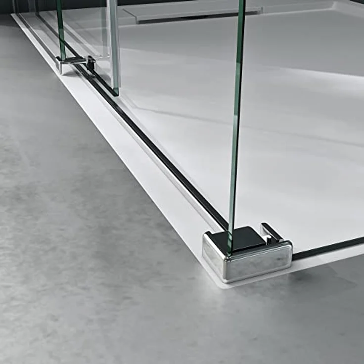 Mai & Mai Eckdusche Duschkabine Schiebetür Rechteckig 8mm ESG mit Nano R17-2, BxT: 100x70 cm, Klarglas – Bild 6
