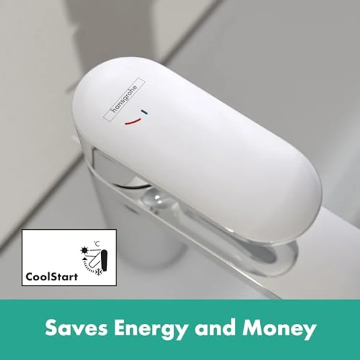 hansgrohe Vernis Blend Spültischarmatur, mit Zugstangen-Ablaufgarnitur, EcoSmart, schwenkbarer Strahlformer, Chrom – Bild 3