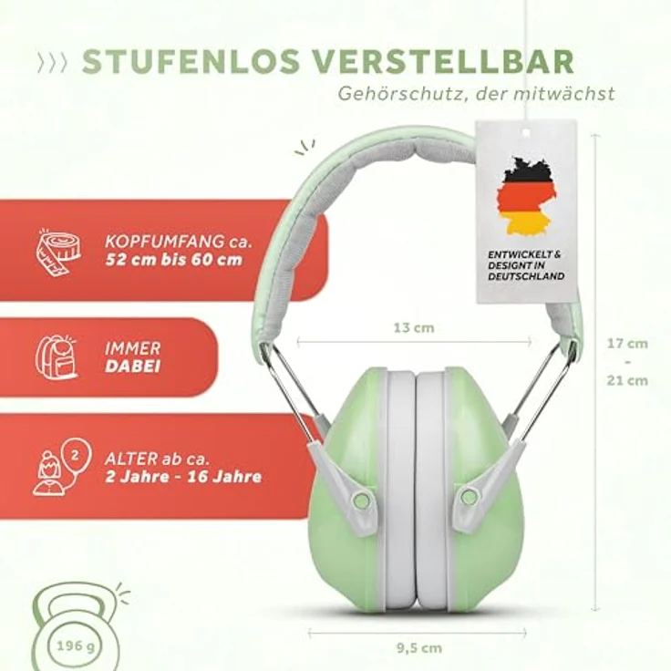 Schallwerk Kapselgehörschutz SCHALLWERK ® Kapselgehörschutz Kiddies - Gehörschutz für Kinder, bis zu 27 dB Lärmschutz, stufenlos verstellbar, schwarz – Bild 4
