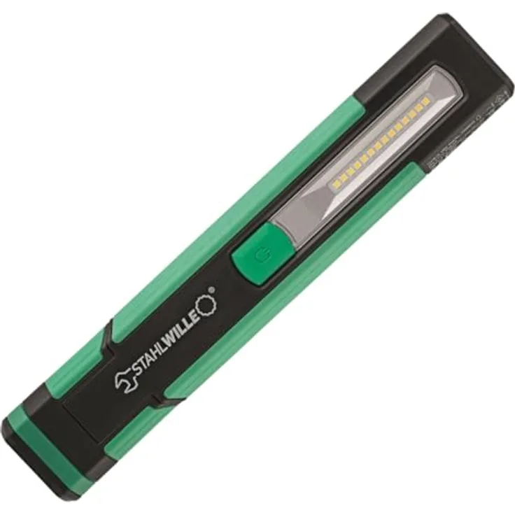 STAHLWILLE LED Akku Handleuchte, 1000 lm, mit Haltemagneten und drehbaren Haken, 7h Leuchtdauer, 2 Leuchteinheiten, USB-C aufladbar, IP54 Schutz