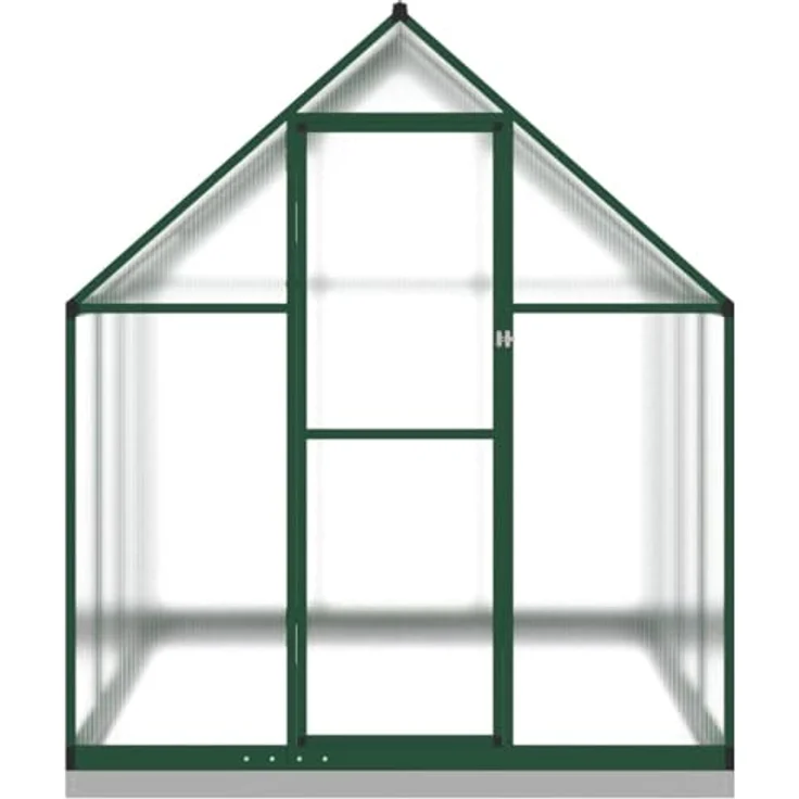 vidaXL Gewächshaus mit Fundamentrahmen Grün 224x169x202 cm Aluminimum, UV-beständige Platten, Lüftungsfenster, begehbar – Bild 3