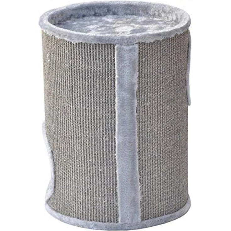 nanook Kratztonne Sisaltonne Kratzturm Kratzbaum Condo mit Spielball, Plüsch und Sisal, grau 50 cm – Bild 3