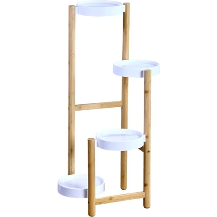 Kesper Blumenständer aus Bambus, FSC-zertifiziert, platzsparend, kratzfest und stabil, Maße: 480 x 420 x 780 mm – Bild 1