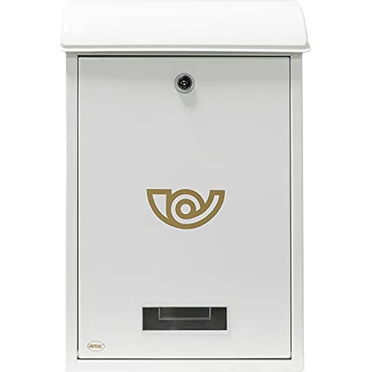 Amig - Außenbriefkasten, Briefkasten für den Außenbereich | Briefkasten für Wände, Mauern oder Türen | Ideal zum Sammeln von Briefen im Außenbereich | Aus Stahl | Farbe: Weiß | Maße: 40x25x10 cm