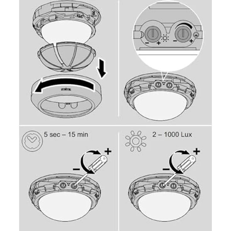 Steinel Bewegungsmelder is 2360-3 ECO Schwarz, 360° Präsenzmelder für max. 500 W LED, Außen und Innen geeignet – Bild 5