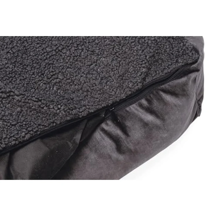 Designed By Lotte Tierbett Yndis - Luxuriöses Hundebett mit Flockenfüllung - Anthrazit - 65x60x20 cm – Bild 6