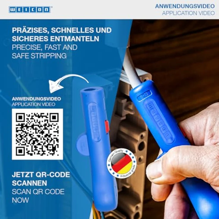 WEICON 52003013 Rundkabelstripper No.13 Classic ? Abisolierzange Rundkabel 8 ? 13 mm Ø, Blau-Rot, 120mm – Bild 8