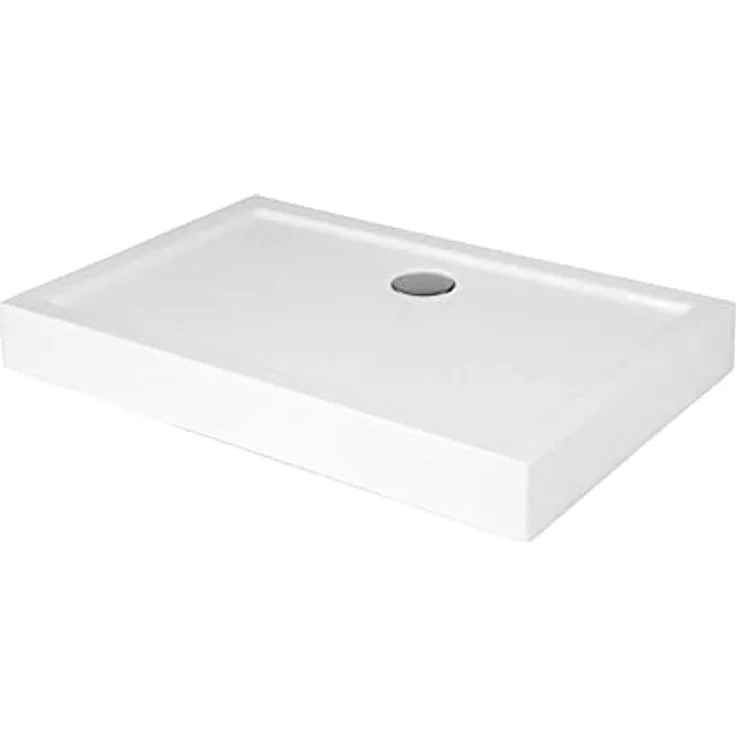 KOLMAN DUSCHWANNE GOLIAT, Rechteckig Weiß 100x80 cm mit Ablaufgarnitur und Standfüßen, rutschhemmend, pflegeleicht – Bild 3