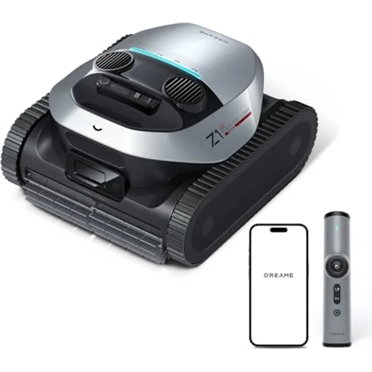 DREAME Poolroboter Z1 Pro, kabelloser Reinigungsroboter mit Hightech-Poolerkennung, 4 Reinigungsmodi und 180 μm-Filter für Pools bis 200 m²