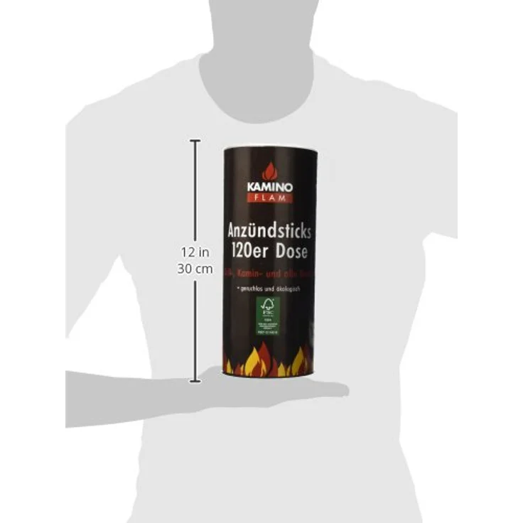 Kamino-Flam Anzündsticks - 120 Anzünder in handlichen Dose - Feuersticks brennen 5-6 Minuten - Anzündscheit für Grill - Kamin - Ofen - Anzündbrikettsticks geruchlos & ökologisch - Kaminanzünder – Bild 7