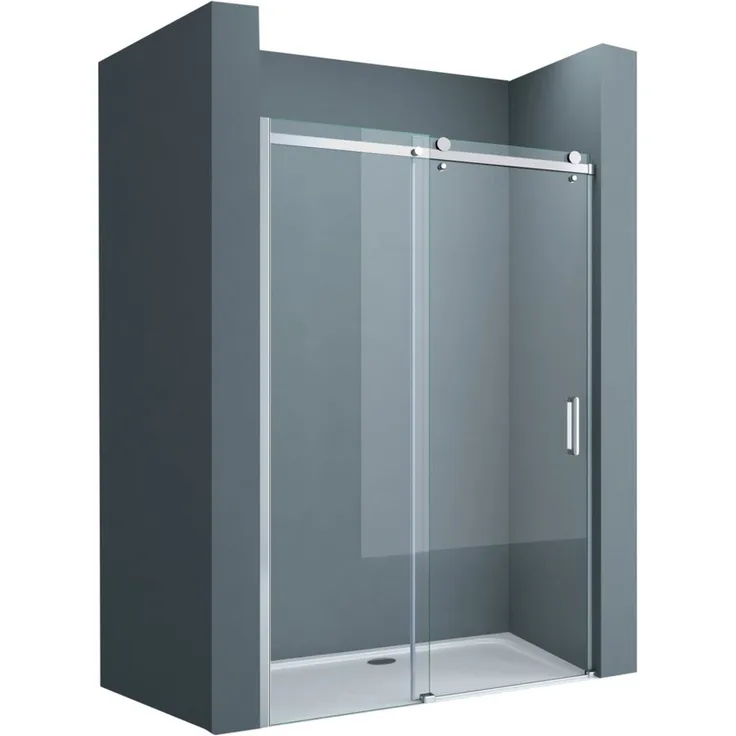 doporro Dusch-Schiebetür Duschtür Nischentür Duschabtrennung Duschkabine Klarglas Teramo4, 105x195 cm, Einscheibensicherheitsglas