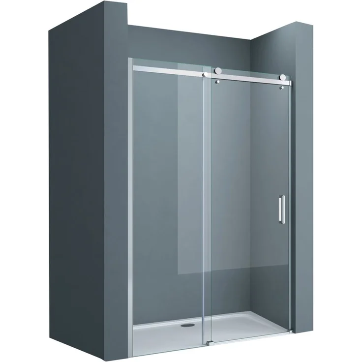 doporro Dusch-Schiebetür Duschtür Nischentür Duschabtrennung Duschkabine Klarglas Teramo4, 105x195 cm, Einscheibensicherheitsglas – Bild 1