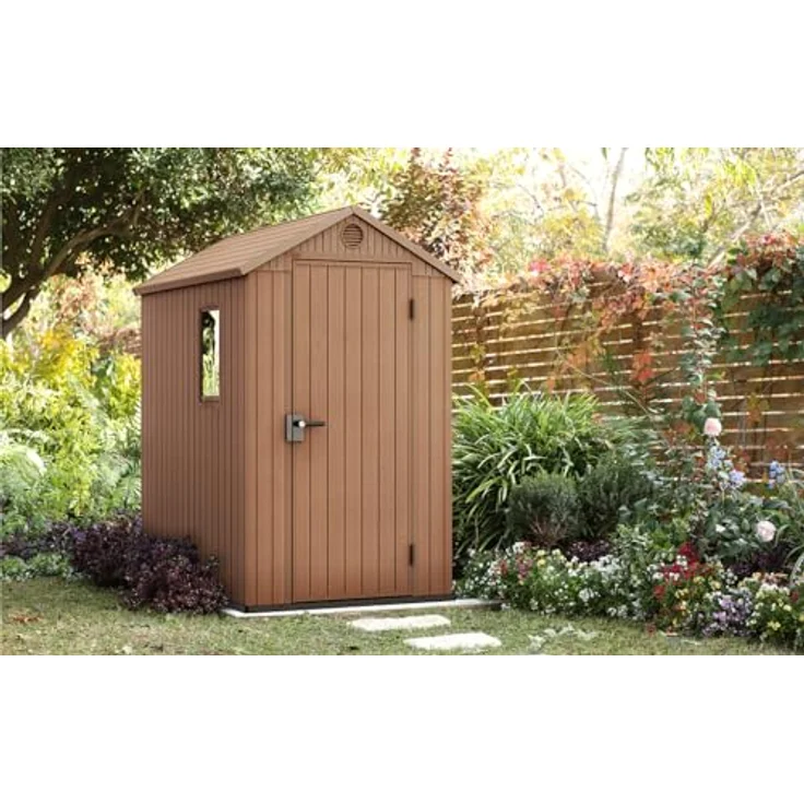 Keter Geräteschuppen Darwin 4x6 Holzoptik Holz  – Bild 2
