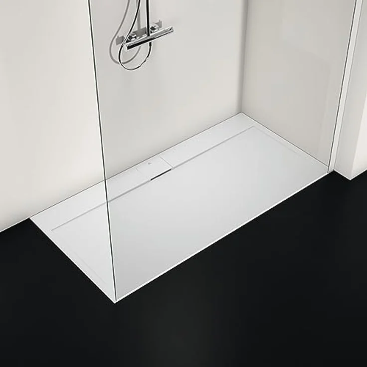 Ideal Standard Ultra Flat S i.life Rechteck-Brausewanne 1600x800x30mm Carraraweiß mit Gelcoat und Rutschhemmung – Bild 4
