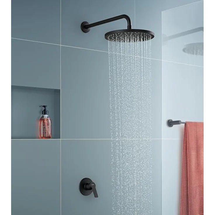 Duravit D-Code Duscharmatur Set für 1 Verbraucher, Einhebel-Brausemischer mit Keramikmischsystem, Schwarz Matt – Bild 2