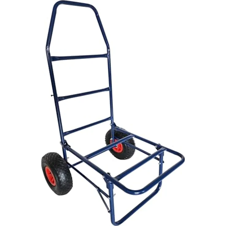 relaxdays Sackkarre Transportwagen klappbar, 80 kg Tragkraft, blau, Luftbereifung mit Spanngummi – Bild 1