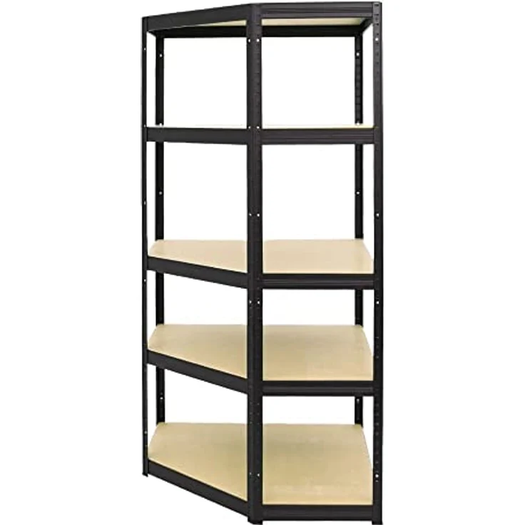 Proregal Eckregal Mega Deal + 2x Schwerlastregal Slim Elephant S, 5 Böden, Traglast 250 kg pro Boden, pulverbeschichtet, Steckmontage, H180 x B90 x T45 cm – Bild 7
