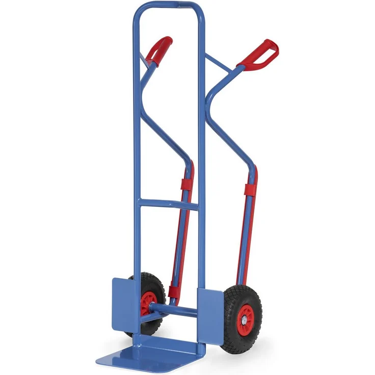 FETRA Sackkarre Stapelkarre B1330P, Stahlrohr-Stapelkarre mit pannensicherer PU-Bereifung, blau