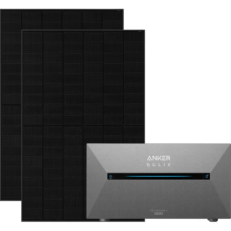 Anker Solix 900W Balkonkraftwerk, Komplettset mit Solarbank 2 E1600 Pro und 2x 450W JA Solar Modulen, ohne Halterung