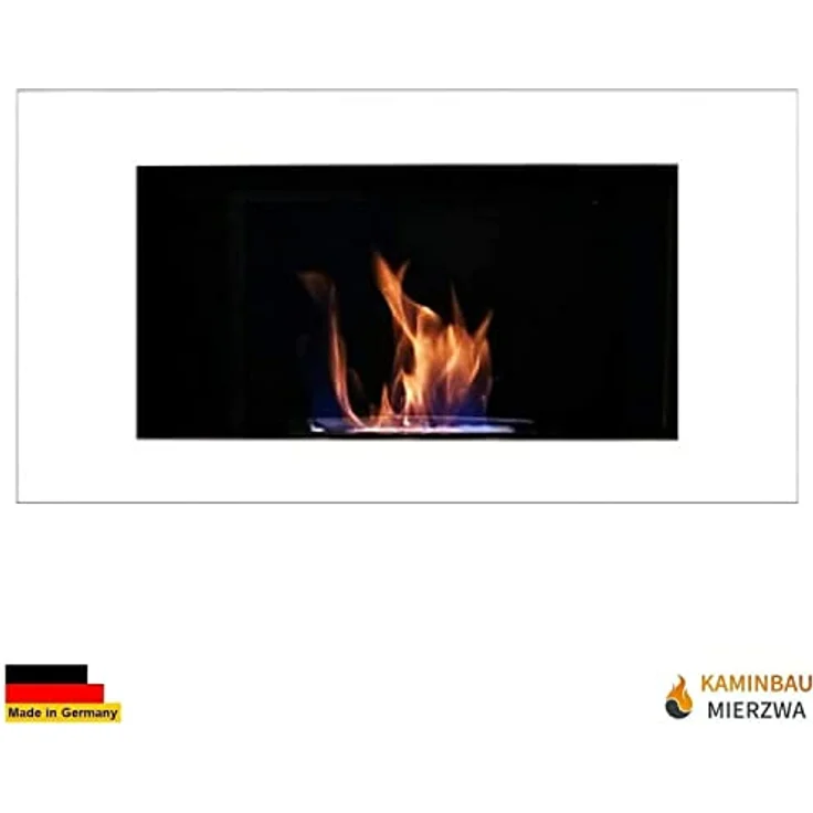 Kaminbau Mierzwa Bio Ethanol und Gelkamin - Wandkamin Modell Diana Deluxe - 3,5kW Heizleistung, Inklusive Kaminzubehör - Farbwahl (Weiß) – Bild 2