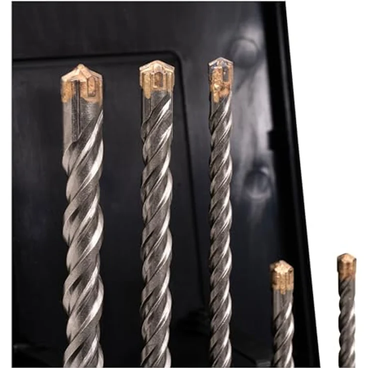 STIER Hammerbohrer-Set Premium SDS-plus 5-teilig, SDS Bohrer Set für Beton, 10 mm, blau – Bild 3