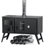 CampFeuer Zeltofen, 28,5 x 58,5 x 260 cm, Zeltheizung, Holzofen für Camping, mit Backfach und Thermometer