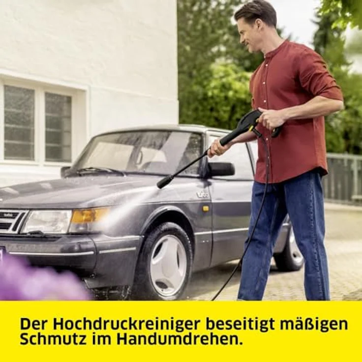 Kärcher Hochdruckreiniger K 4 Classic Car, kompakt und leistungsstark, mit Car Kit in Rot – Bild 4