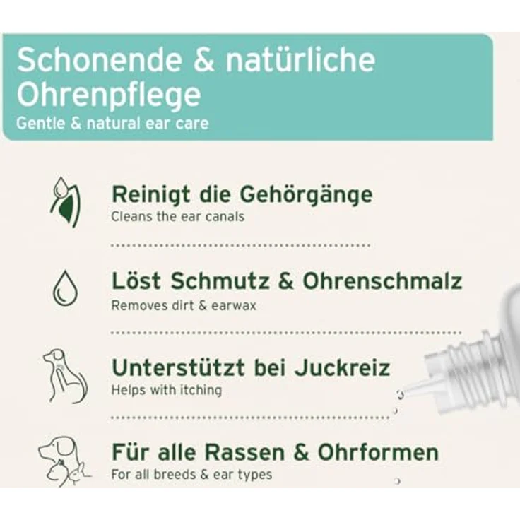 AniForte Vet Kamille Ohrenreiniger 250ml, sanfte Ohrreinigung für Hunde, Katzen & Pferde, beruhigend bei Juckreiz und Entzündungen – Bild 2